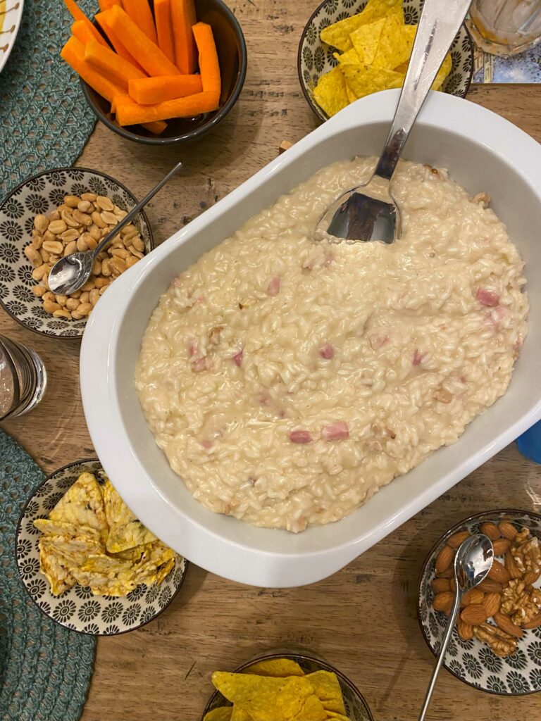 Cena - Risotto brie, pancetta e noci